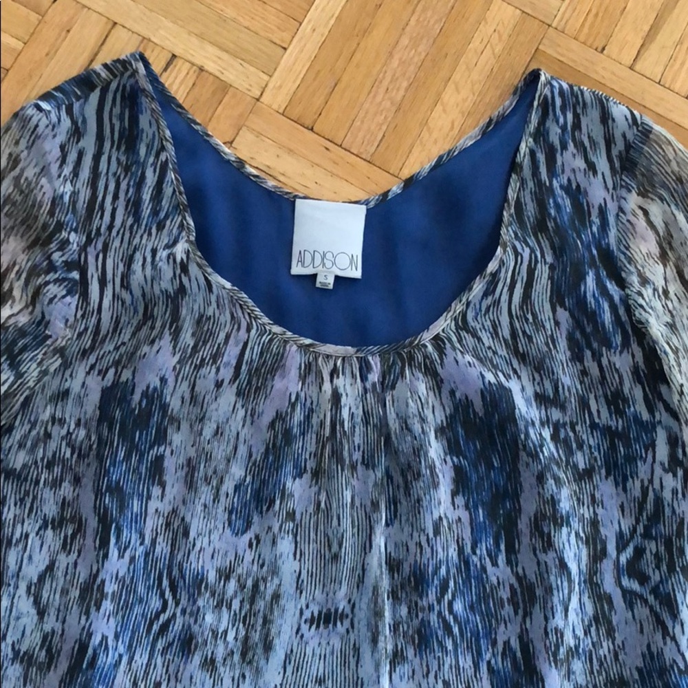 Silk Flowing Blue Blouse